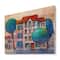 Designart - House With Red Roof and Colorful Autumn Trees - Modern Print on Natural Pine Wood